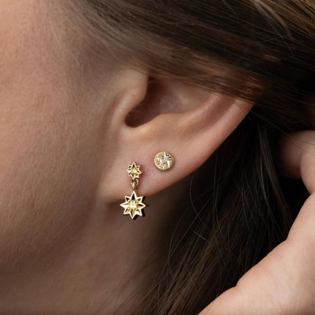 Summer Solstice Earrings in Yellow Gold