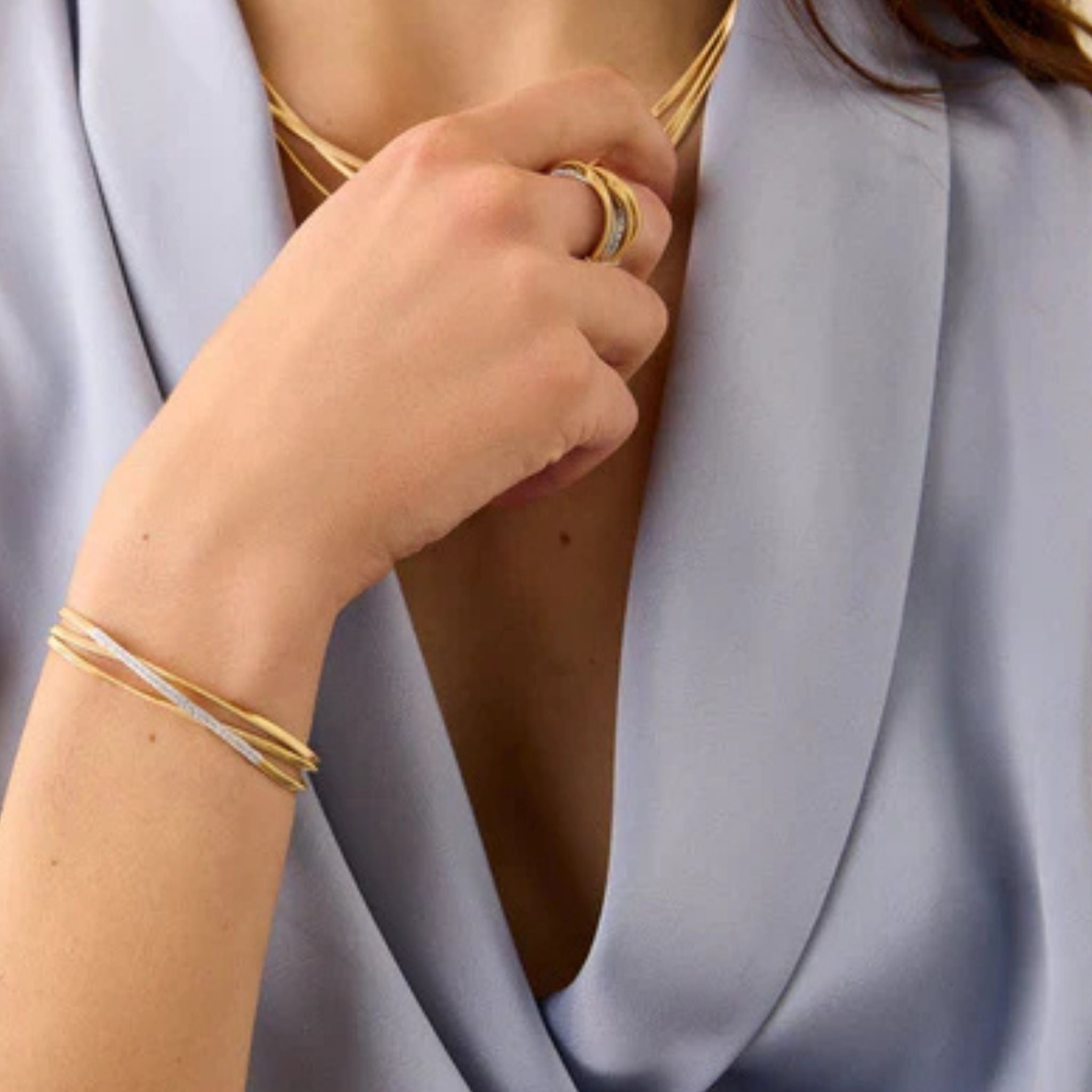 Marrakech 3-Strand Diamond Bar Bracelet in Yellow Gold