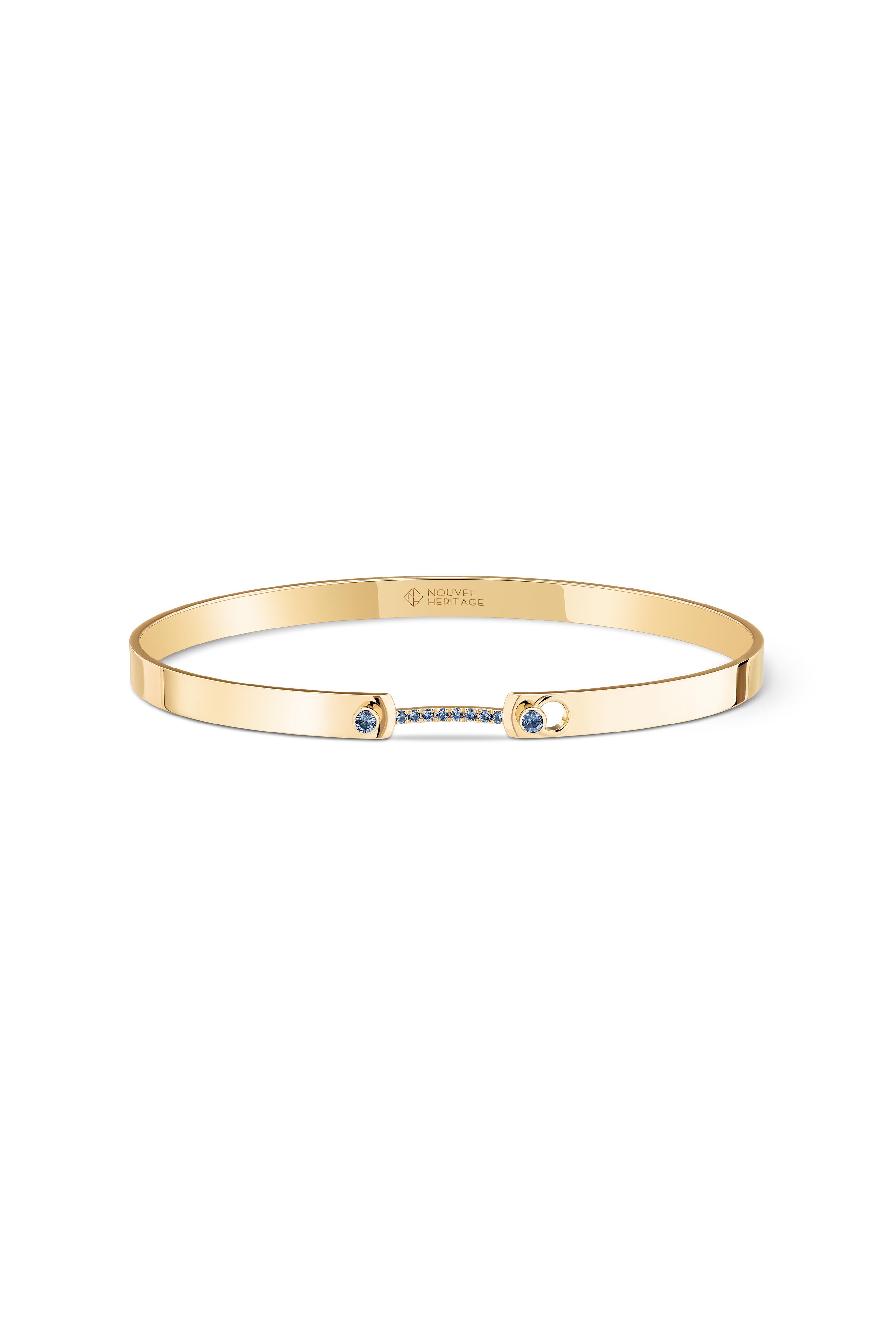 Baby Blue Mood Bangle in Yellow Gold