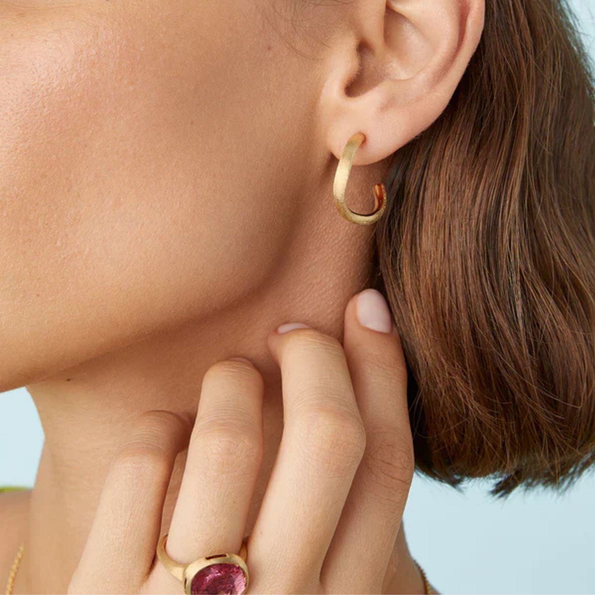 Jaipur Hoop Earrings in Yellow Gold