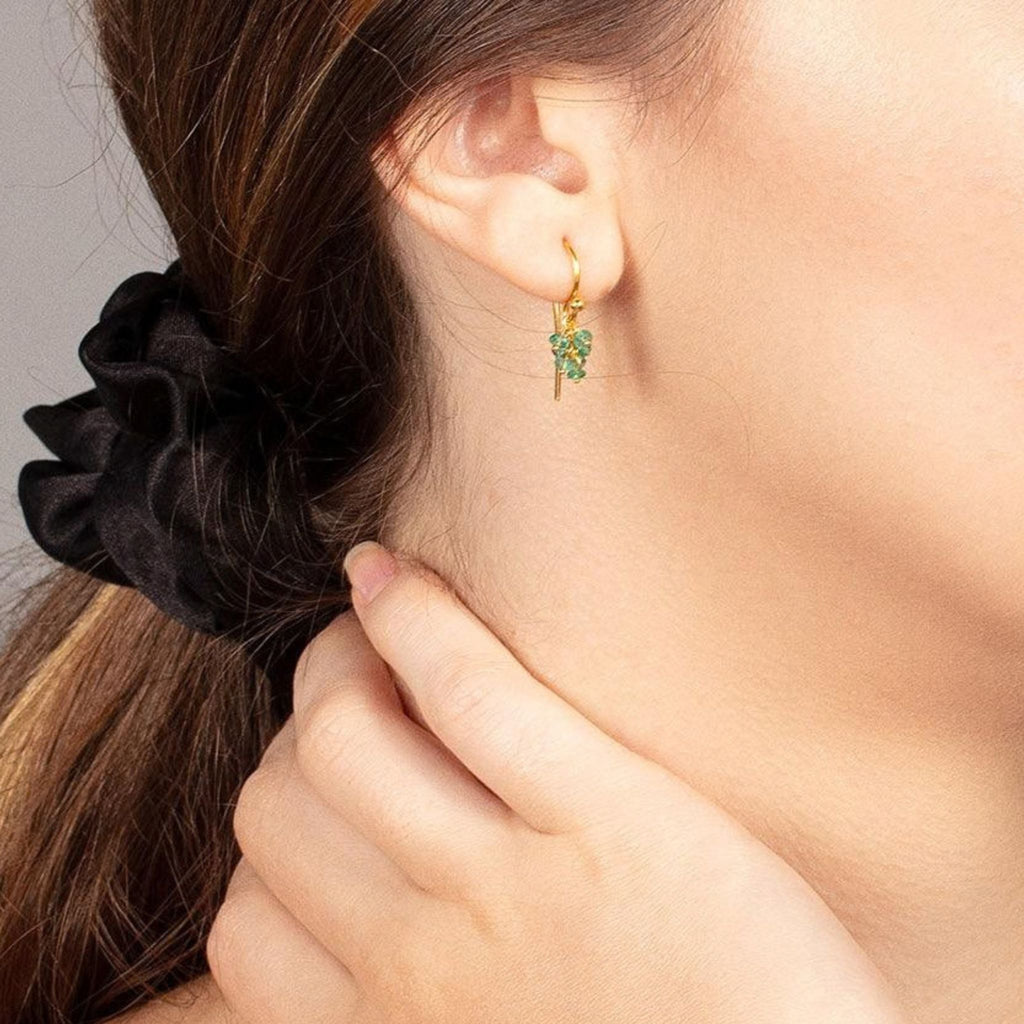 Boucle Emerald Tassel Drop Earrings in Yellow Gold