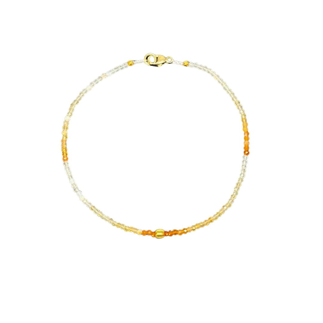 Fire Opal Beaded Bracelet in Yellow Gold