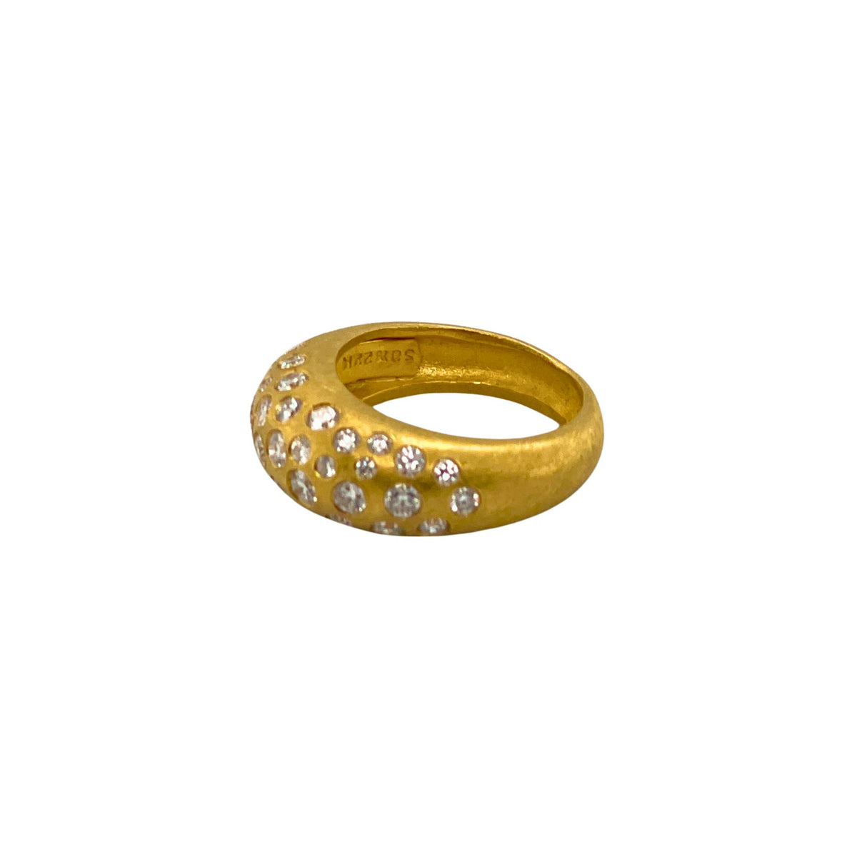 Shamu Diamond Dome Ring in Yellow Gold