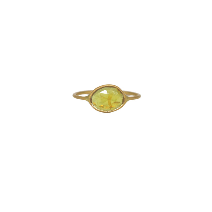 Yellow Tourmaline Ring in Yellow Gold