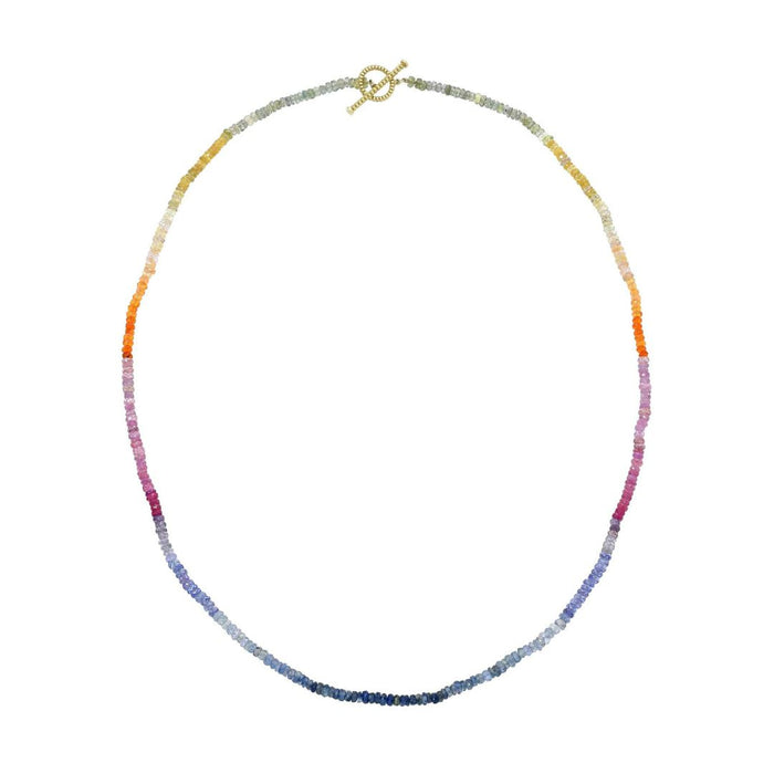 Rainbow Sapphire Necklace in Yellow Gold