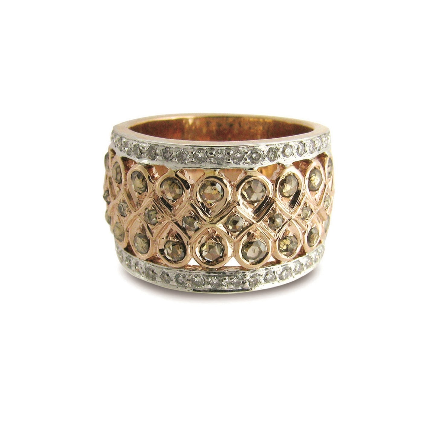 Plume Champagne Diamond Wide Band