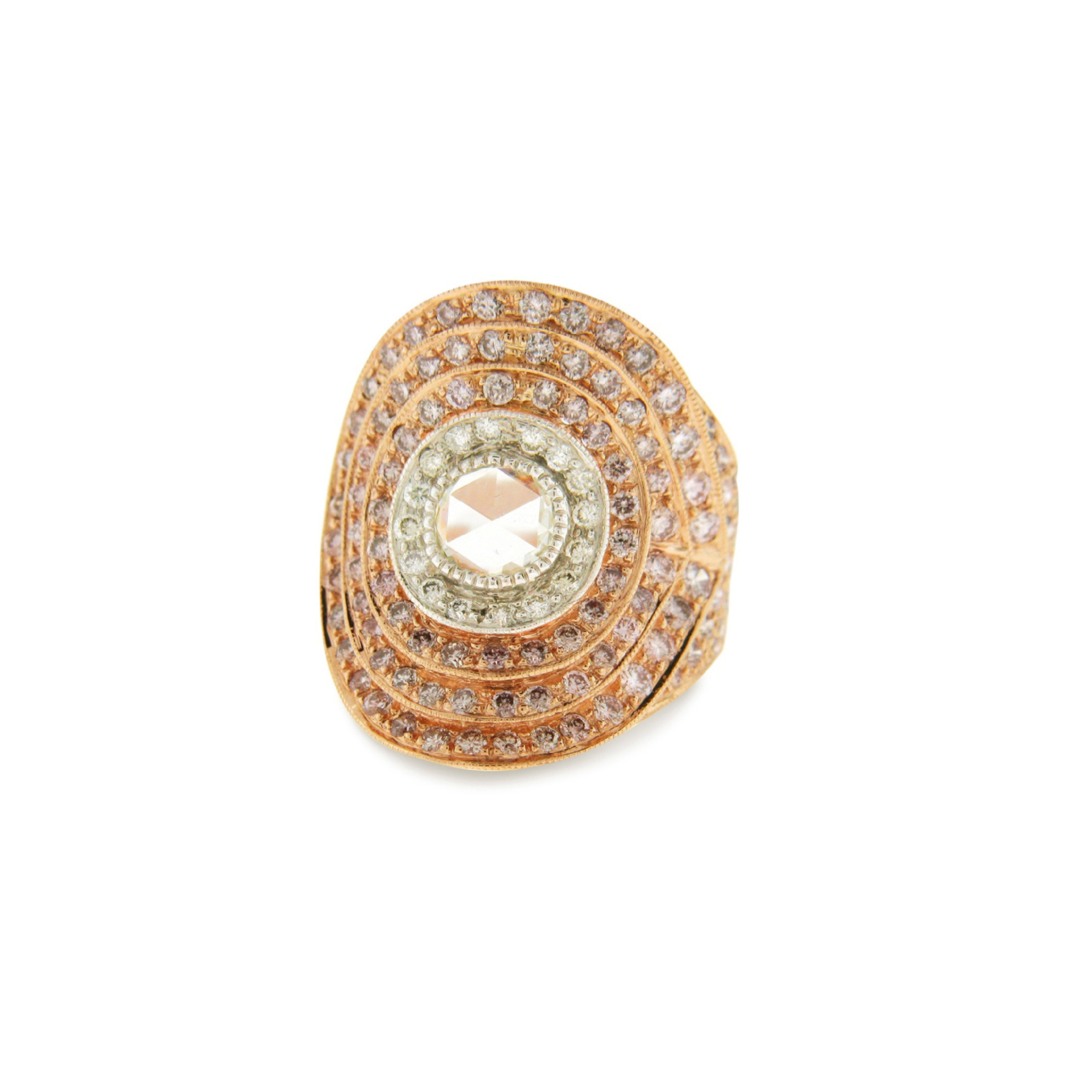 Plume Champagne Diamond Cocktail Ring