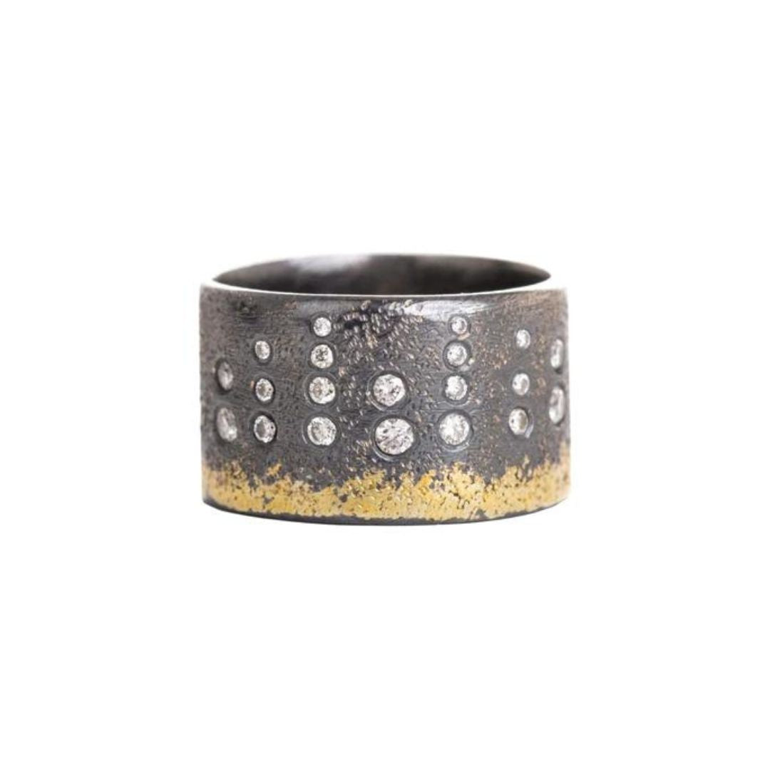 City Lights Band in Oxidized Argentium Silver