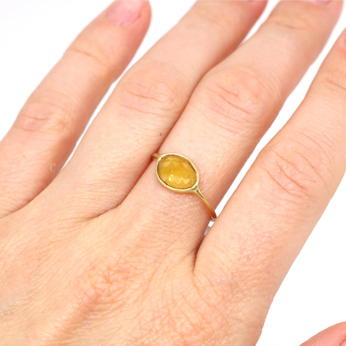 Yellow Tourmaline Ring in Yellow Gold