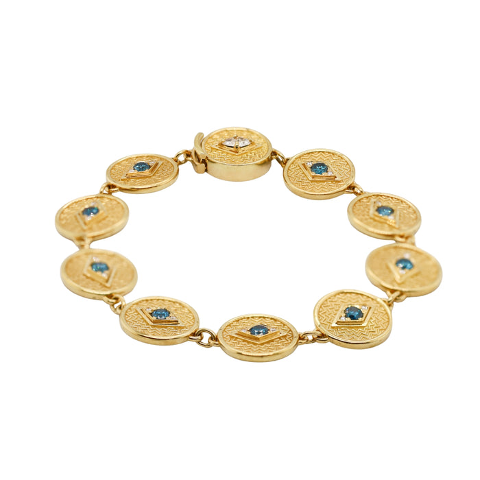 Evil Eye Medallion Luxe Bracelet in Yellow Gold