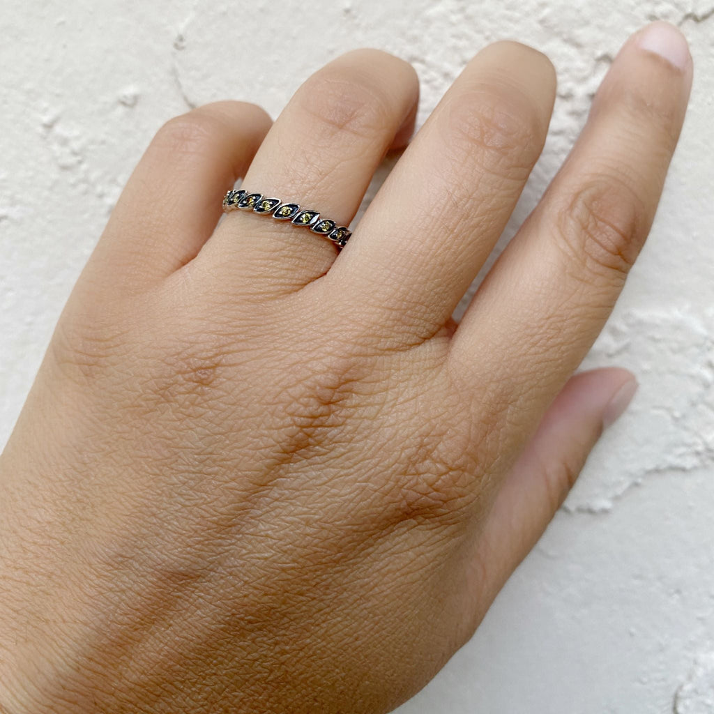 Feuille Green Diamond Band