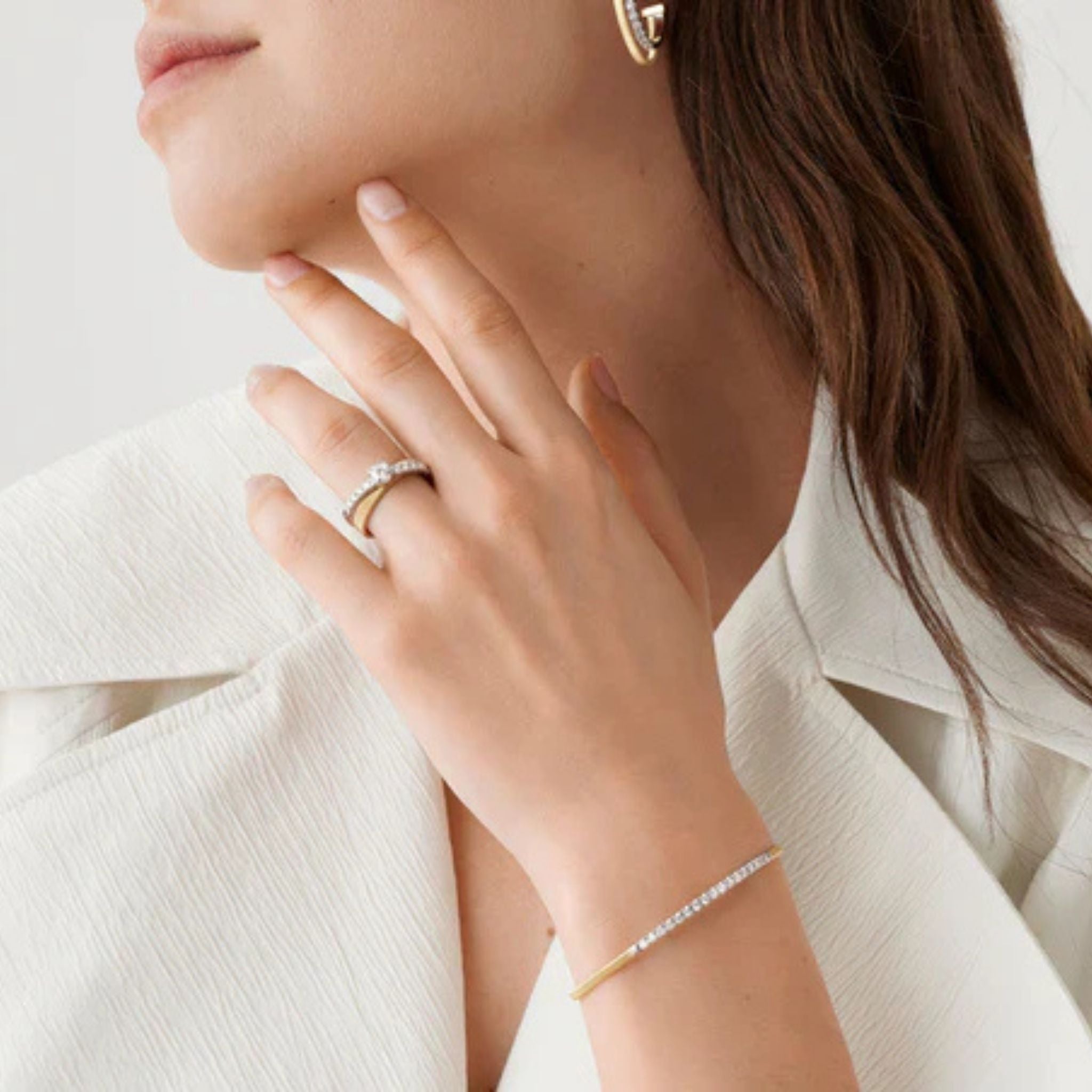Masai Small Stackable Diamond Bracelet in Yellow Gold