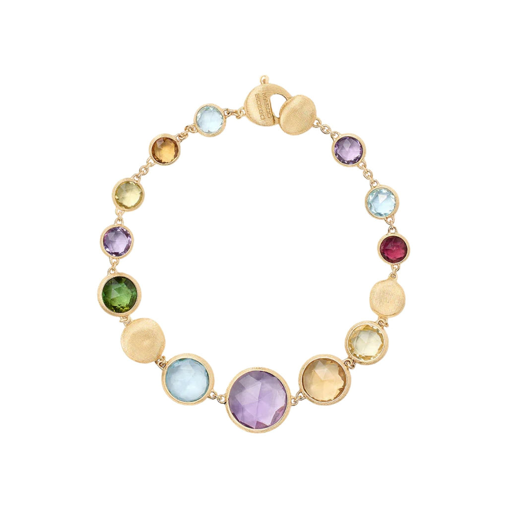 Jaipur Graduated Gemstone Bracelet in Yellow Gold