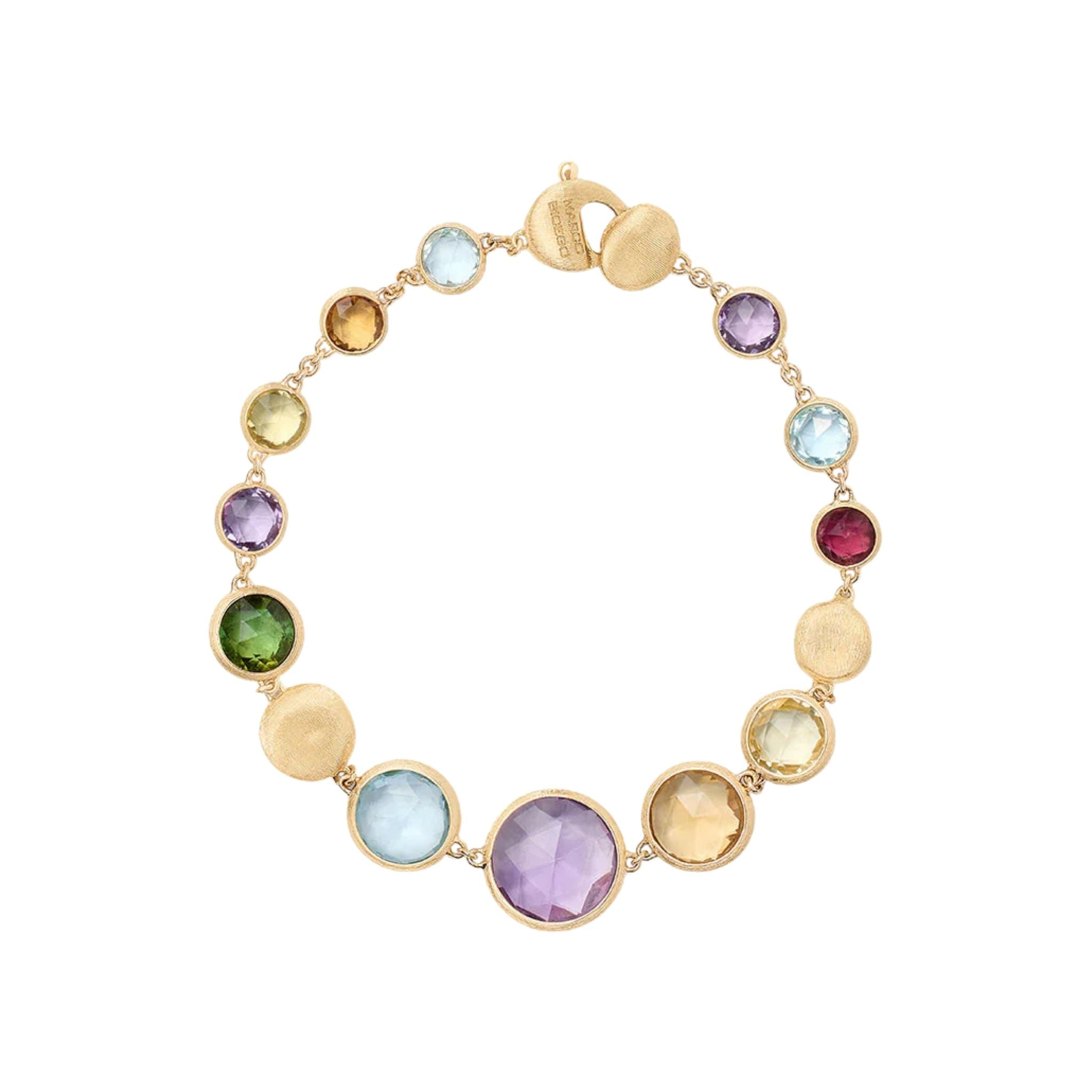 Jaipur Graduated Gemstone Bracelet in Yellow Gold