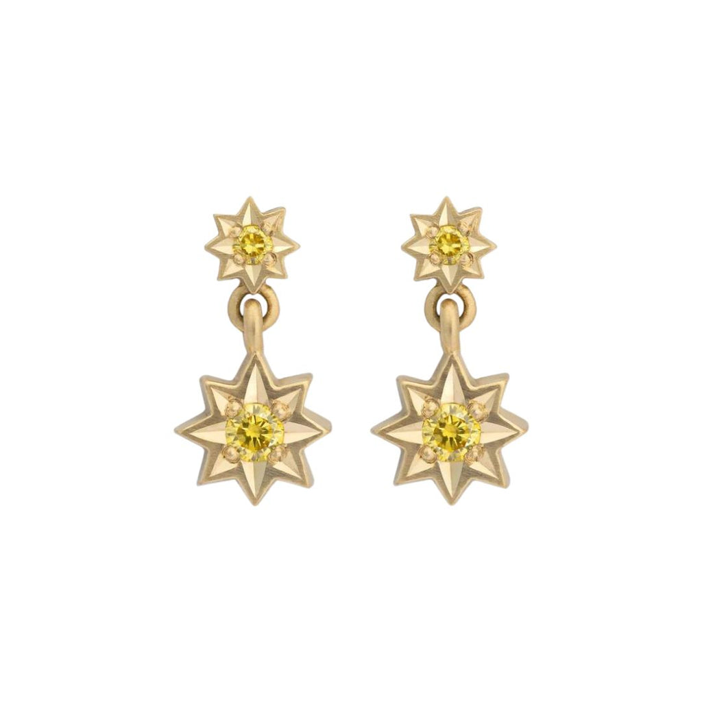 Summer Solstice Earrings in Yellow Gold