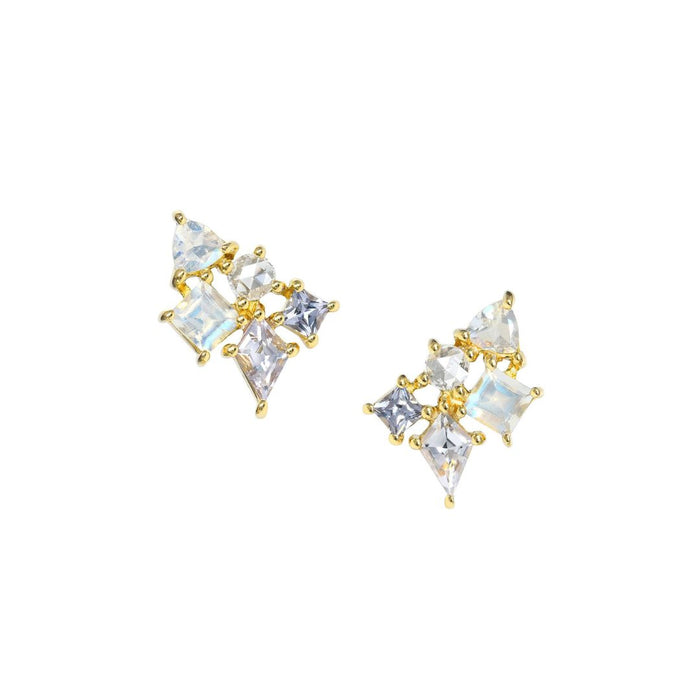 Dusk Cluster Earrings in Yellow Gold