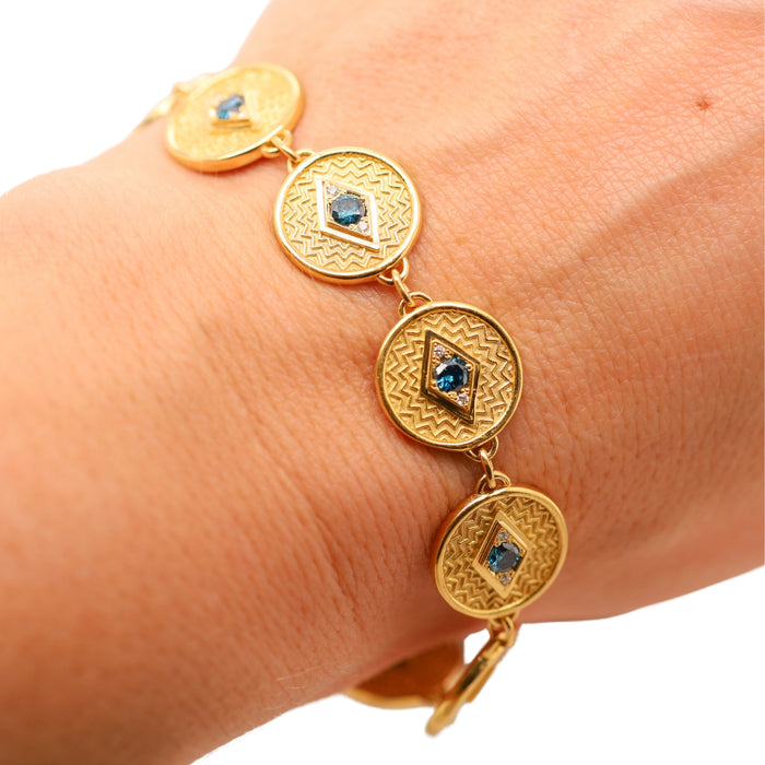 Evil Eye Medallion Luxe Bracelet in Yellow Gold