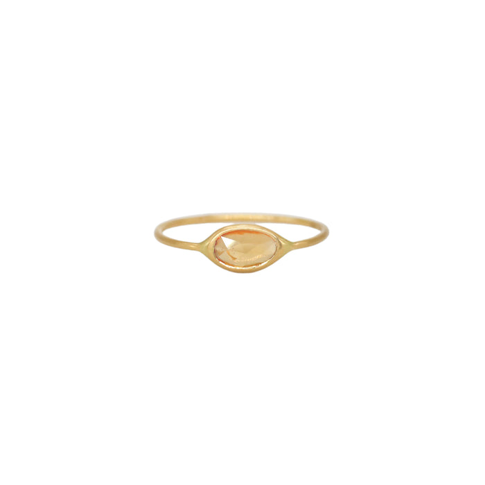 Orange Sapphire Ring in Yellow Gold