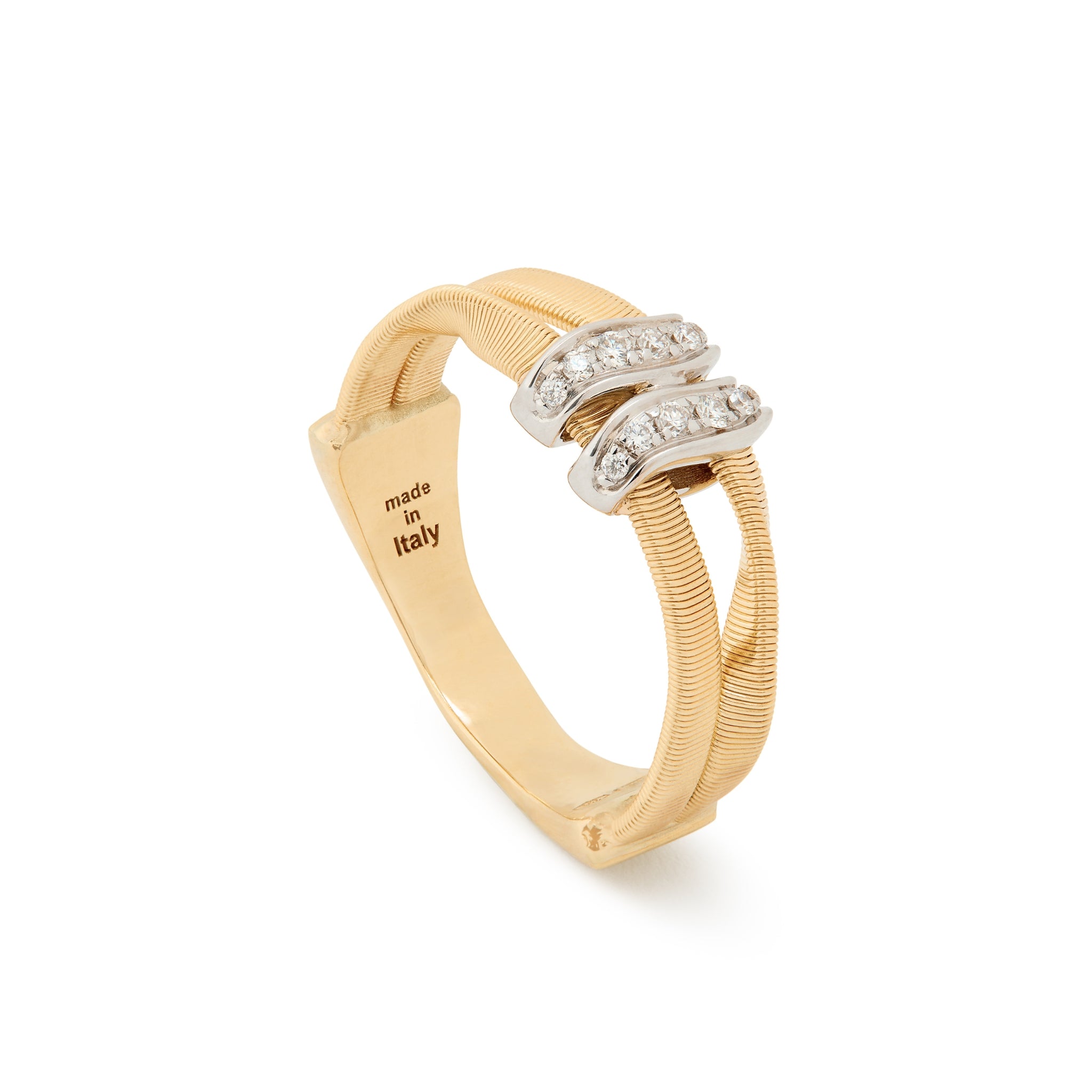 Marrakech Diamond Ring in Yellow Gold and White Gold