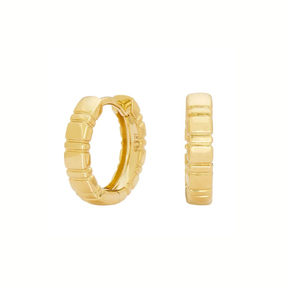 Agnes Huggies in Yellow Gold