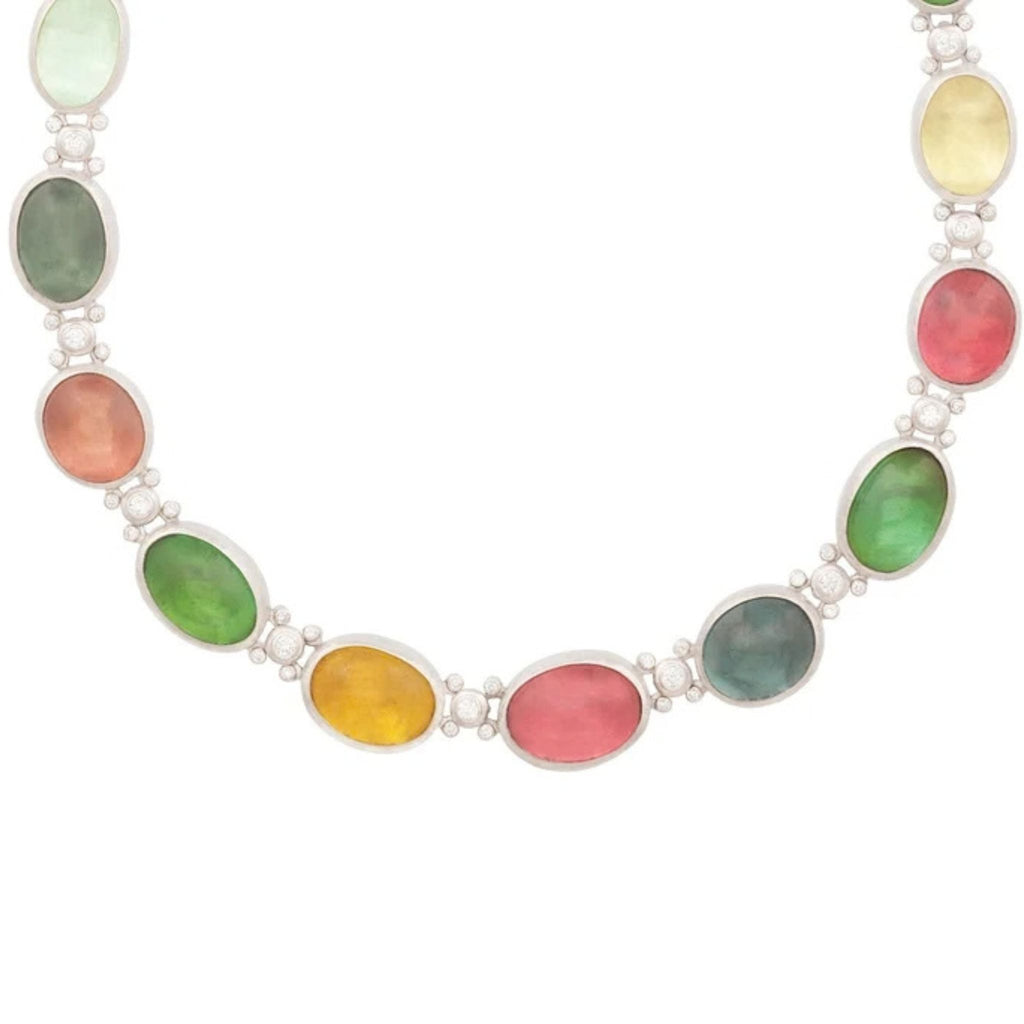 Rune One-of-a-Kind Tourmaline Rivière Link Necklace in Couture Silver
