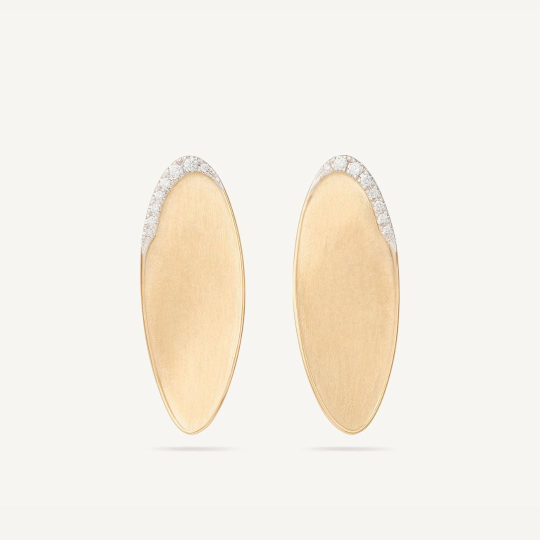 Lunaria Twist Diamond Earrings in Yellow Gold