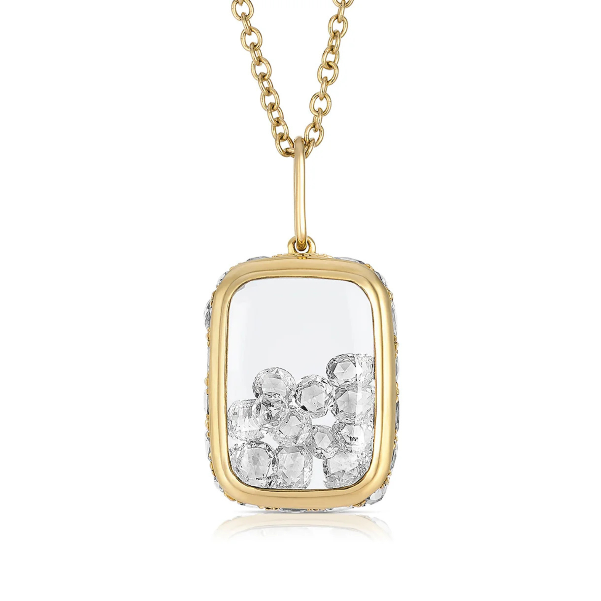 Antique Cushion Necklace in Yellow Gold
