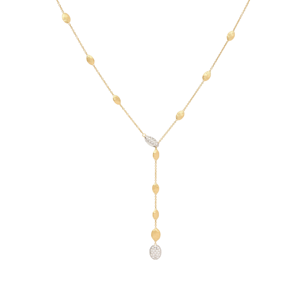 Siviglia Diamond Lariat Necklace in Yellow Gold and White Gold
