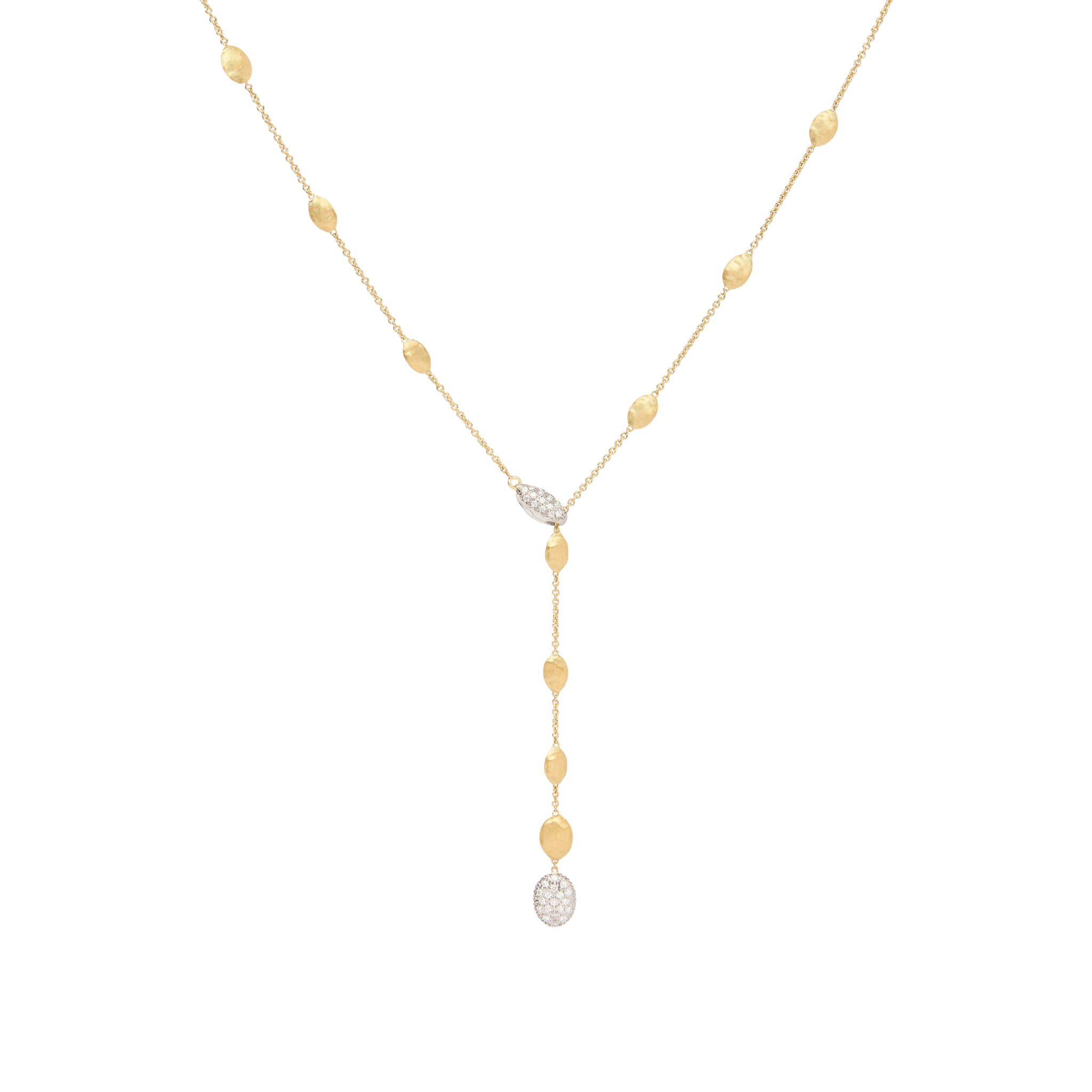 Siviglia Diamond Lariat Necklace in Yellow Gold and White Gold