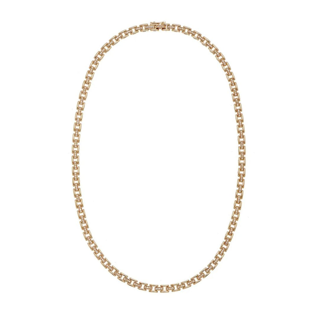 Cesta White Diamond Necklace in Yellow Gold