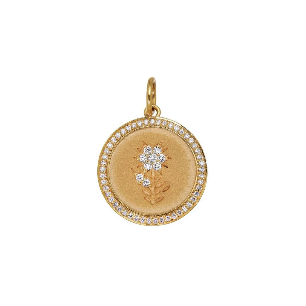 Fleur Diamond Charm in Yellow Gold