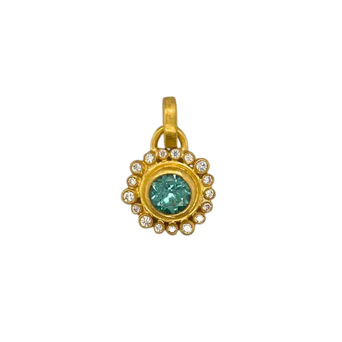 Mini Valentina Green Tourmaline Charm in Yellow Gold