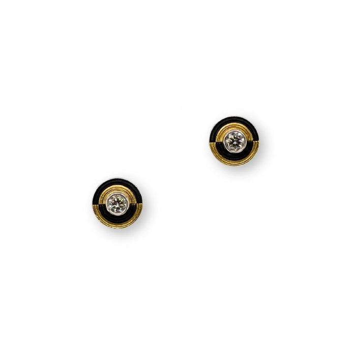 Paramount Yin and Yang Studs in Yellow Gold