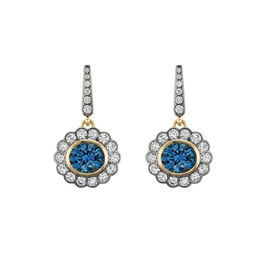 Montana Sapphire Alexandra Earrings in Yellow Gold