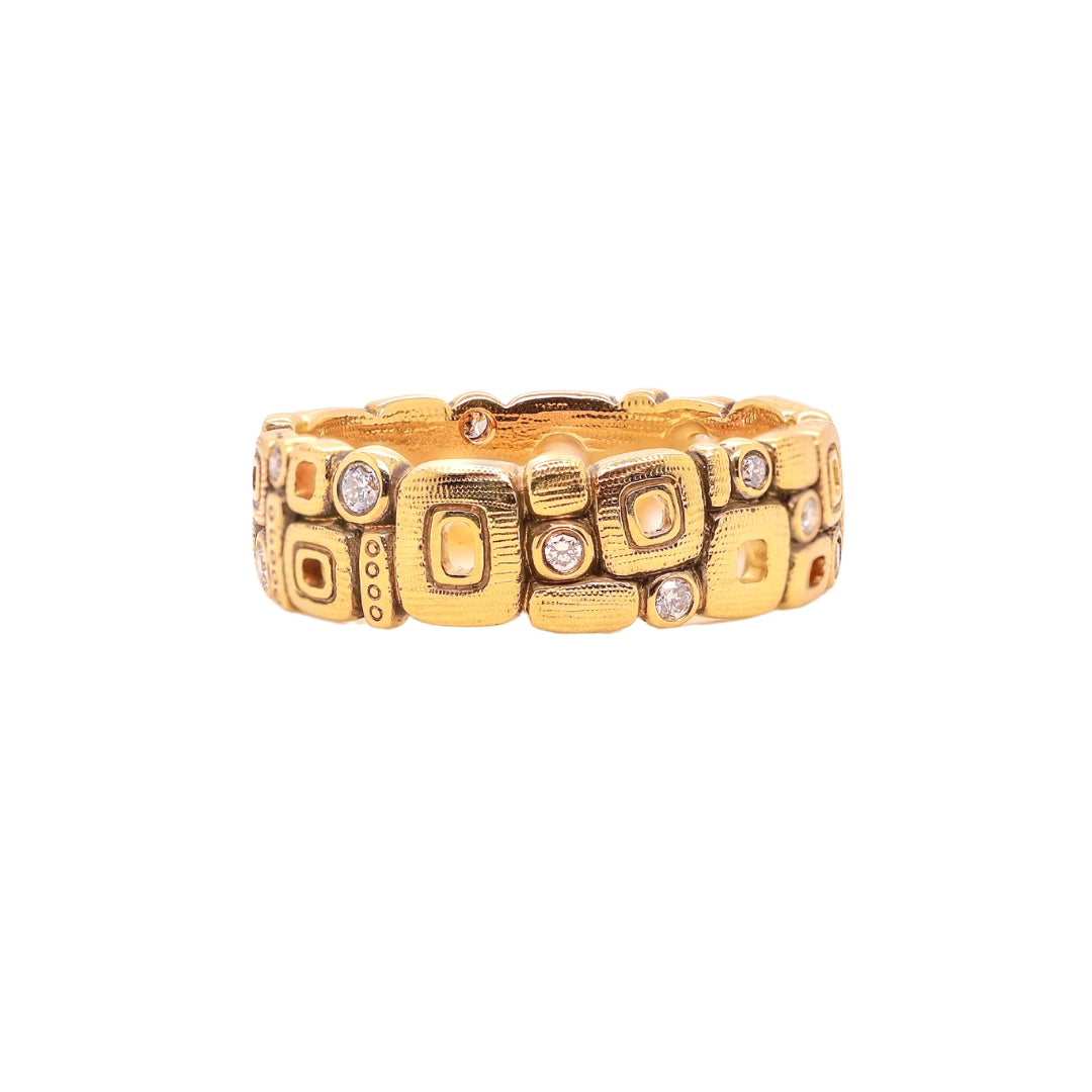 Little Windows Diamond Band in Yellow Gold