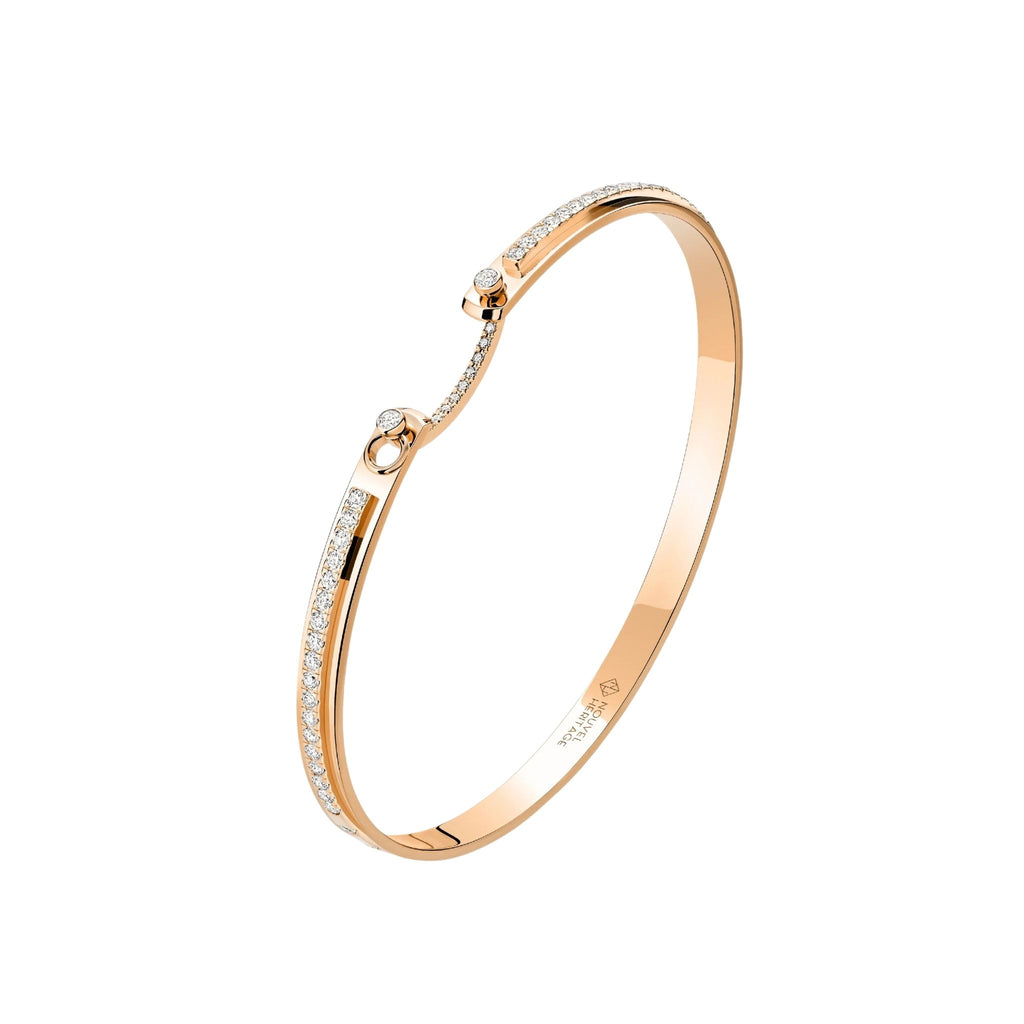 Tuxedo Mood Bangle in Rose Gold