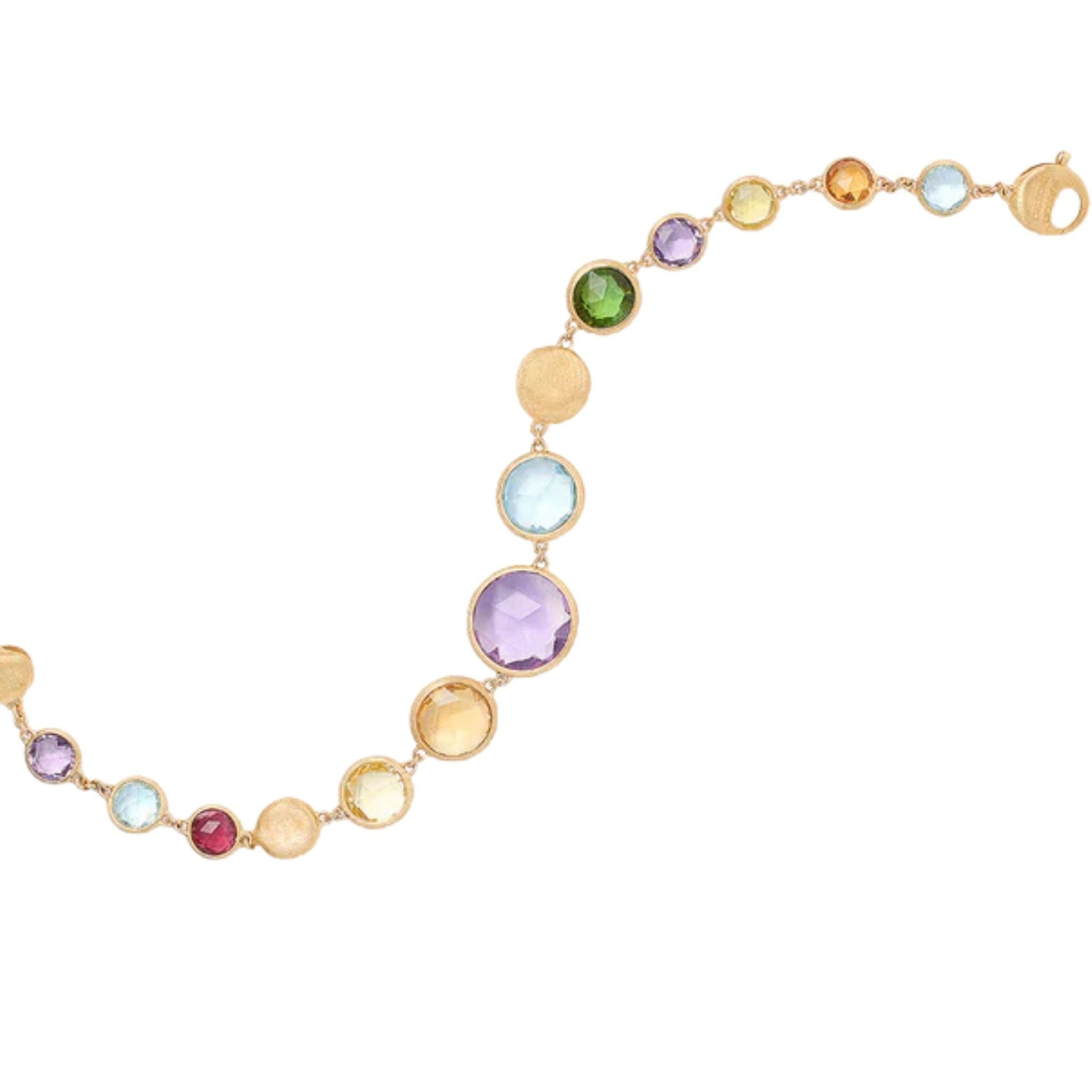 Jaipur Graduated Gemstone Bracelet in Yellow Gold