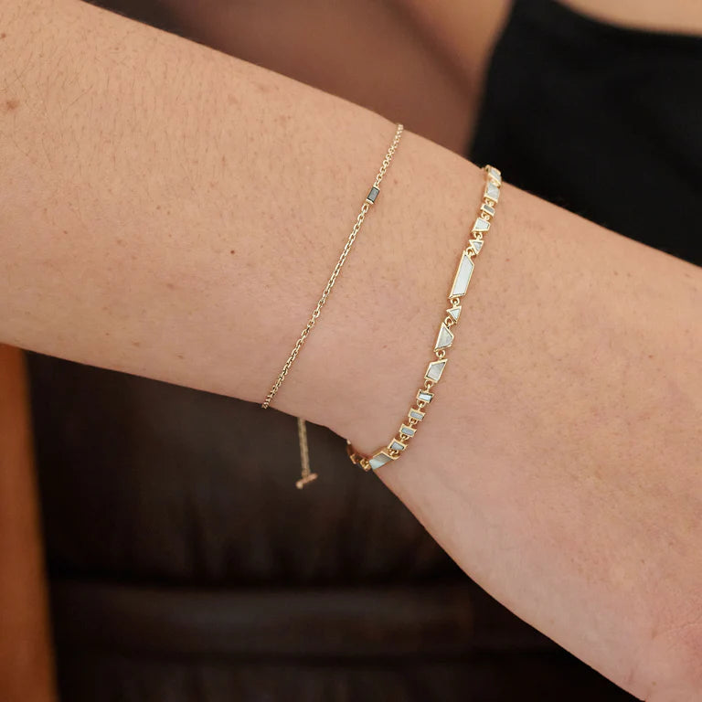Mini Tesserae Pearl Bracelet in Yellow Gold