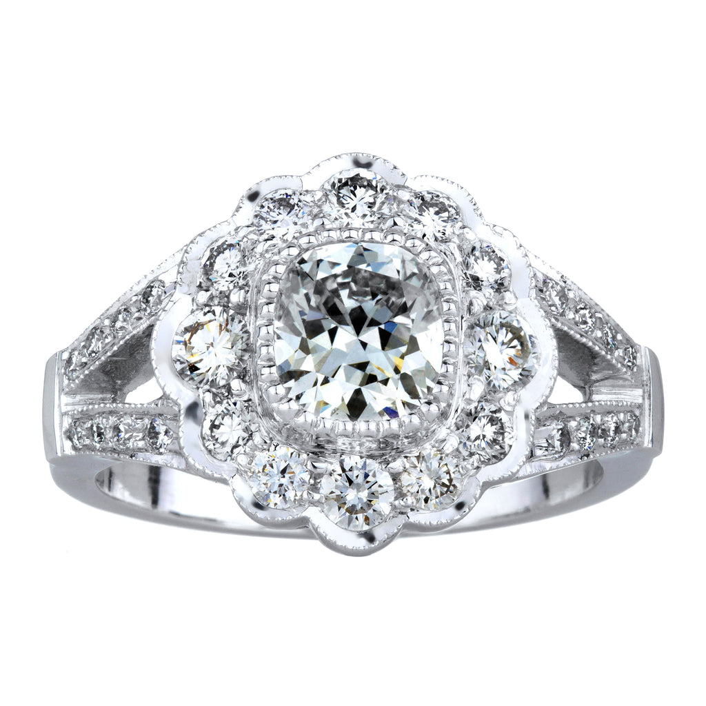 Cushion Cut White Diamond Ring