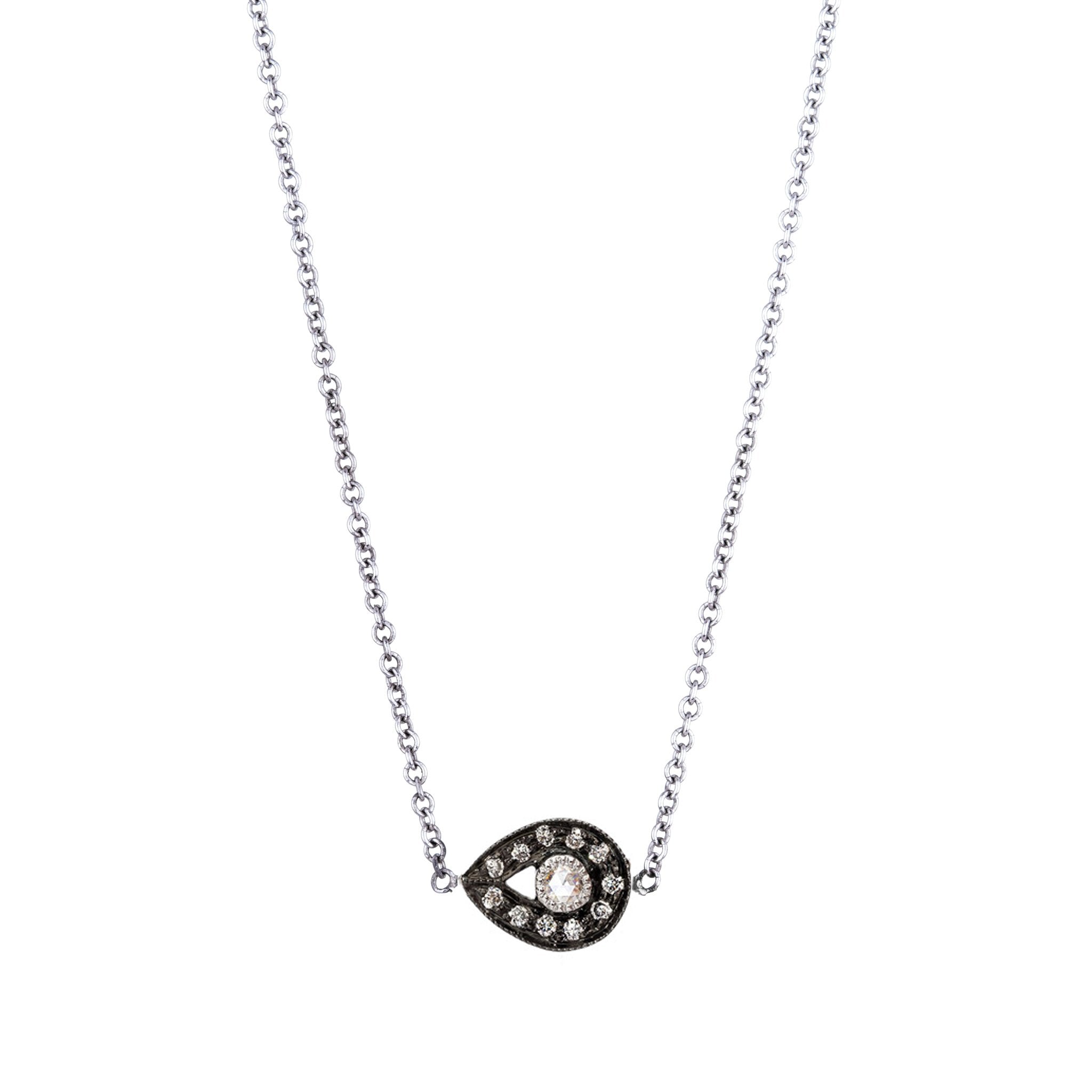 Plume Rose Cut Diamond Necklace