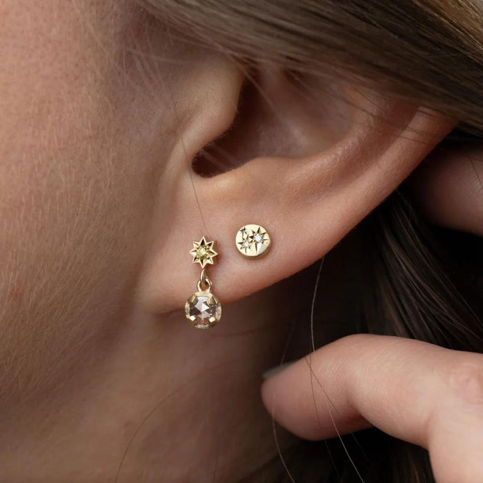 Cosmic Stud Earrings in Yellow Gold