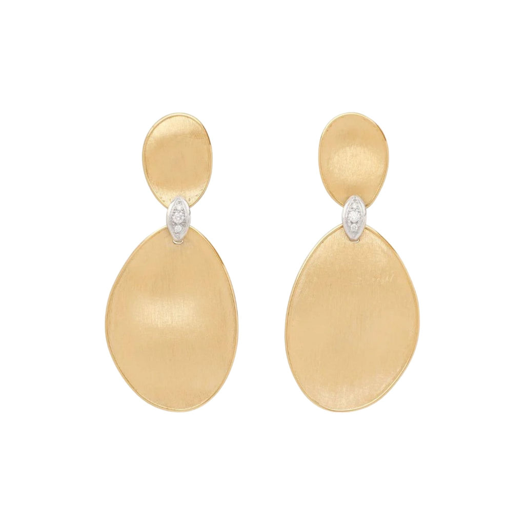 Lunaria Double Petal Diamond Drops in Yellow Gold