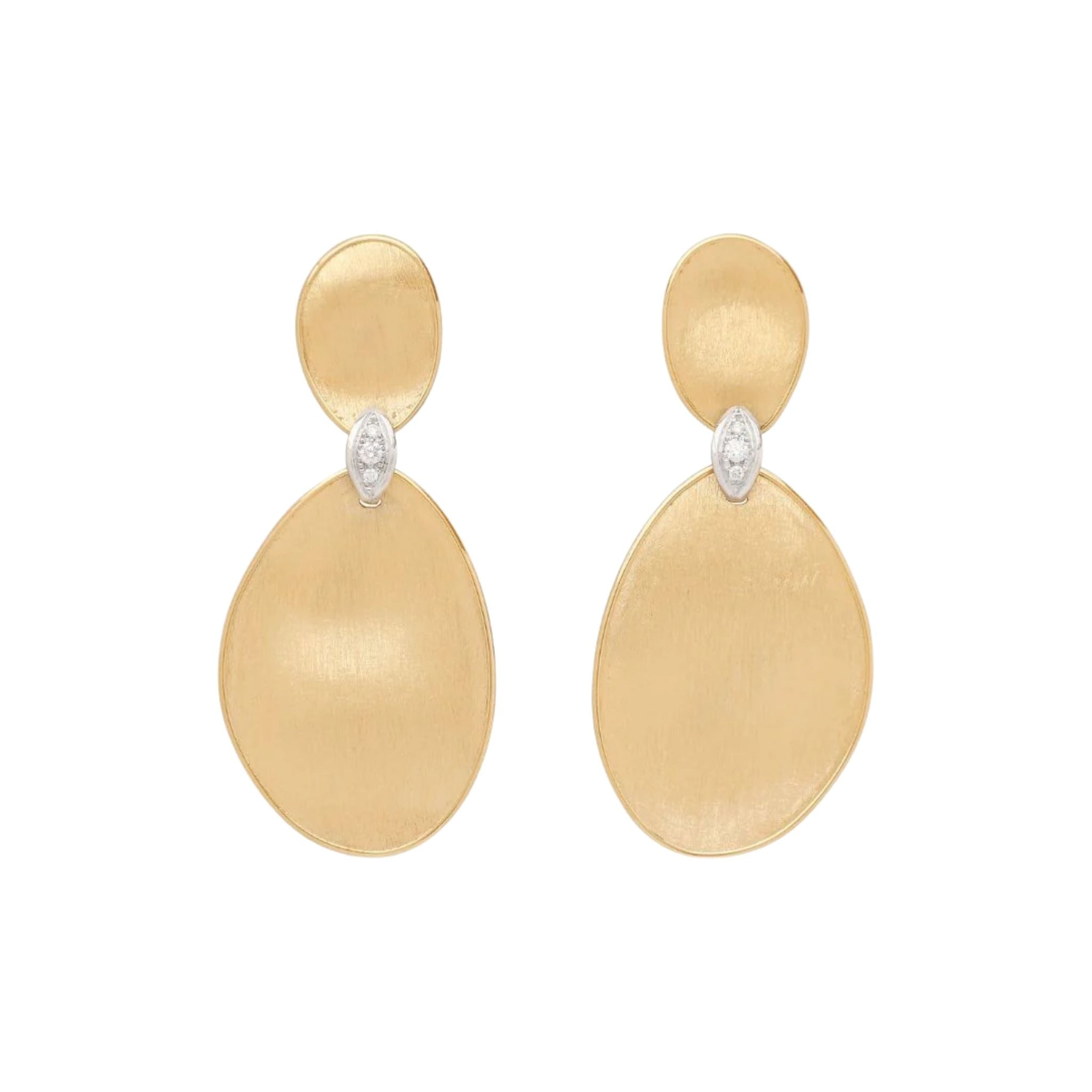 Lunaria Double Petal Diamond Drops in Yellow Gold