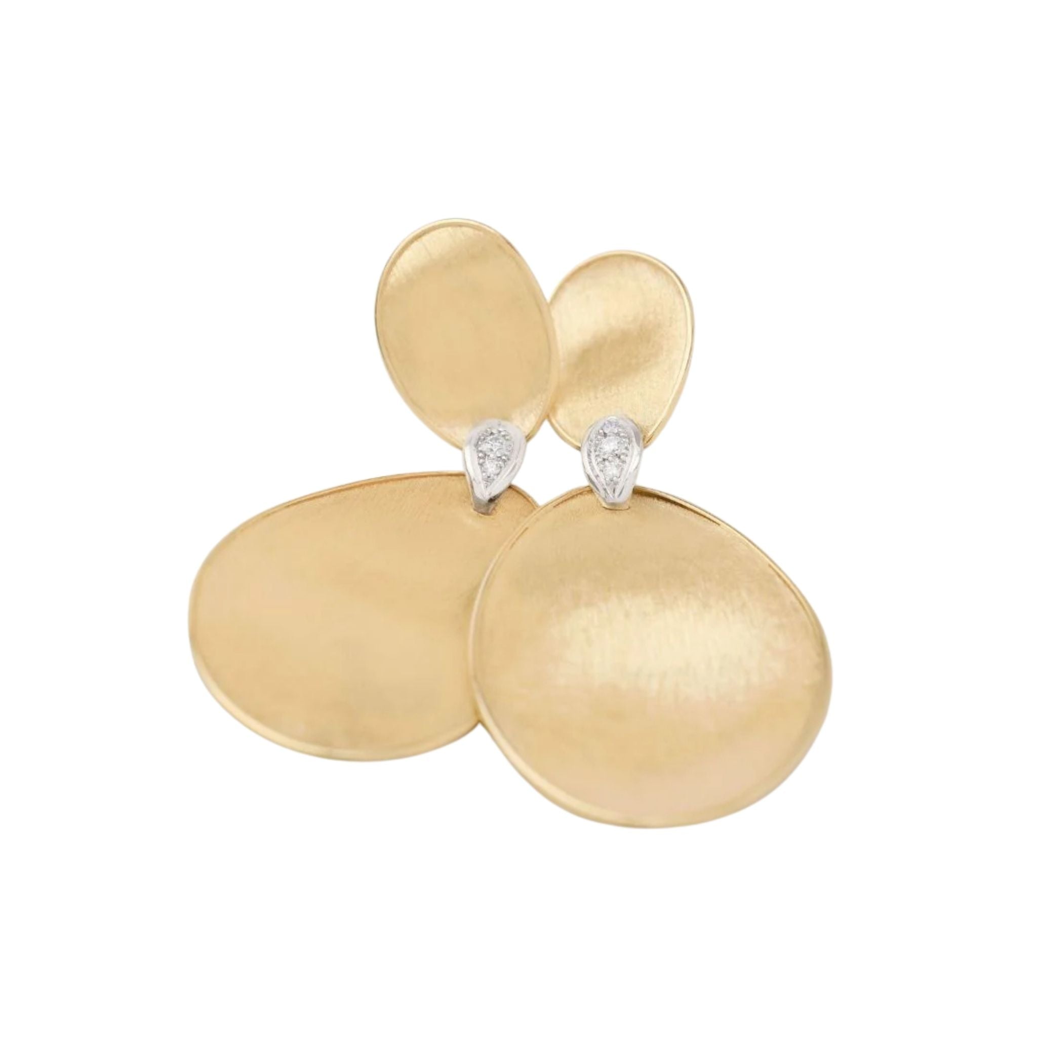 Lunaria Double Petal Diamond Drops in Yellow Gold
