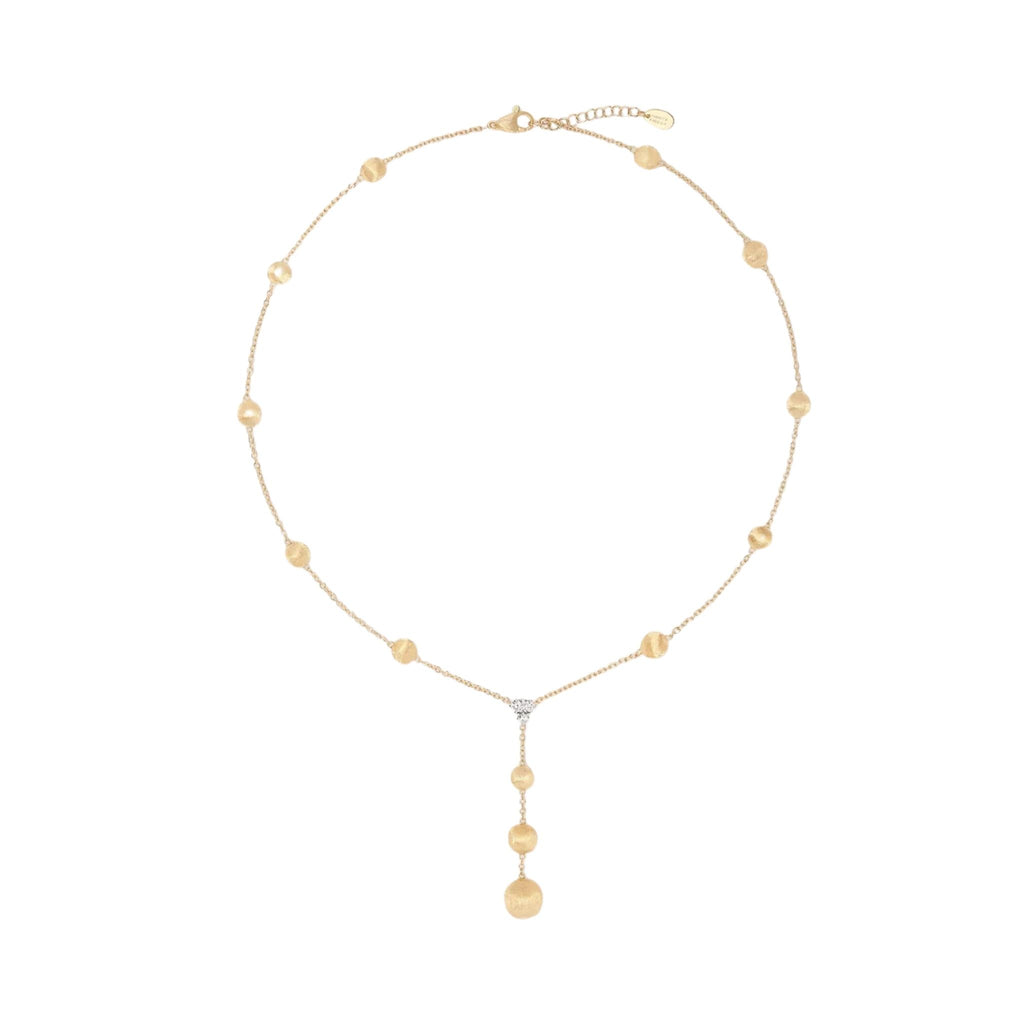 Africa Diamond Lariat Necklace in Yellow Gold
