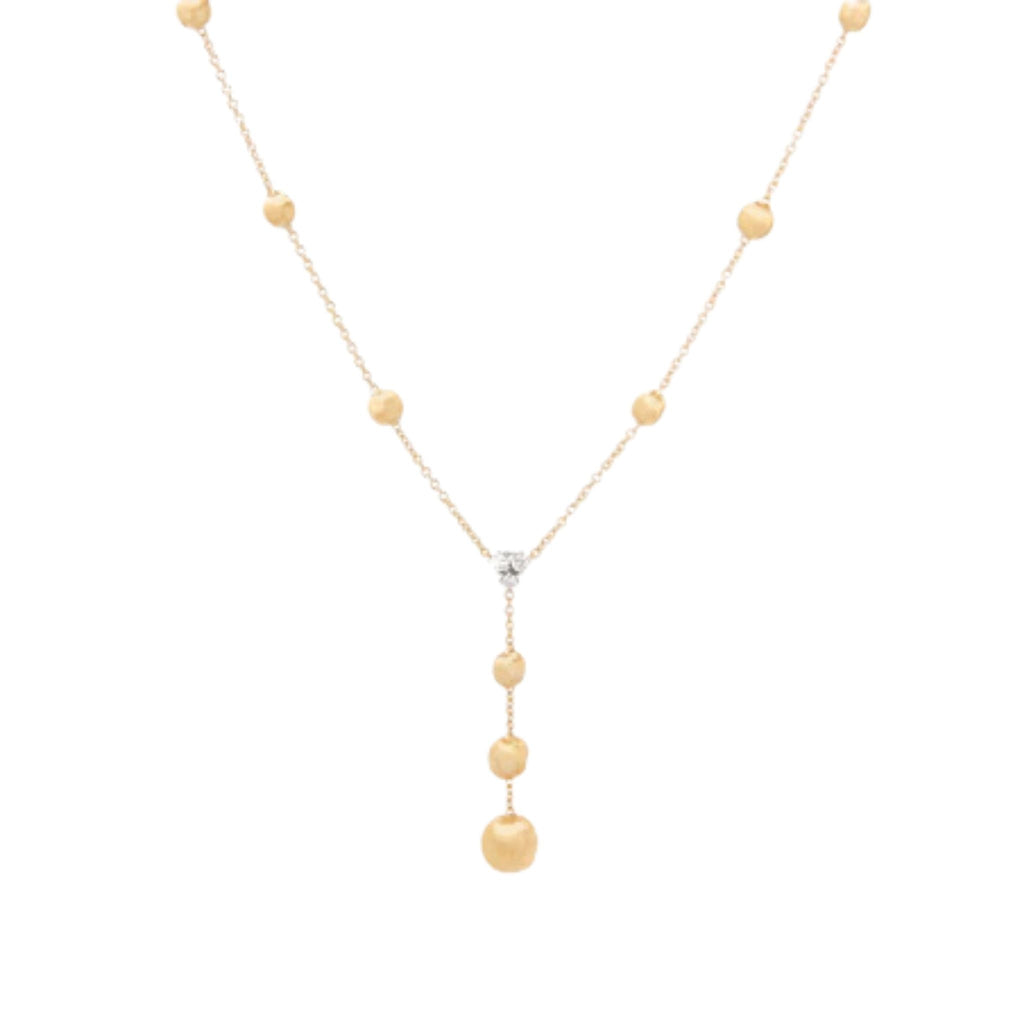 Africa Diamond Lariat Necklace in Yellow Gold