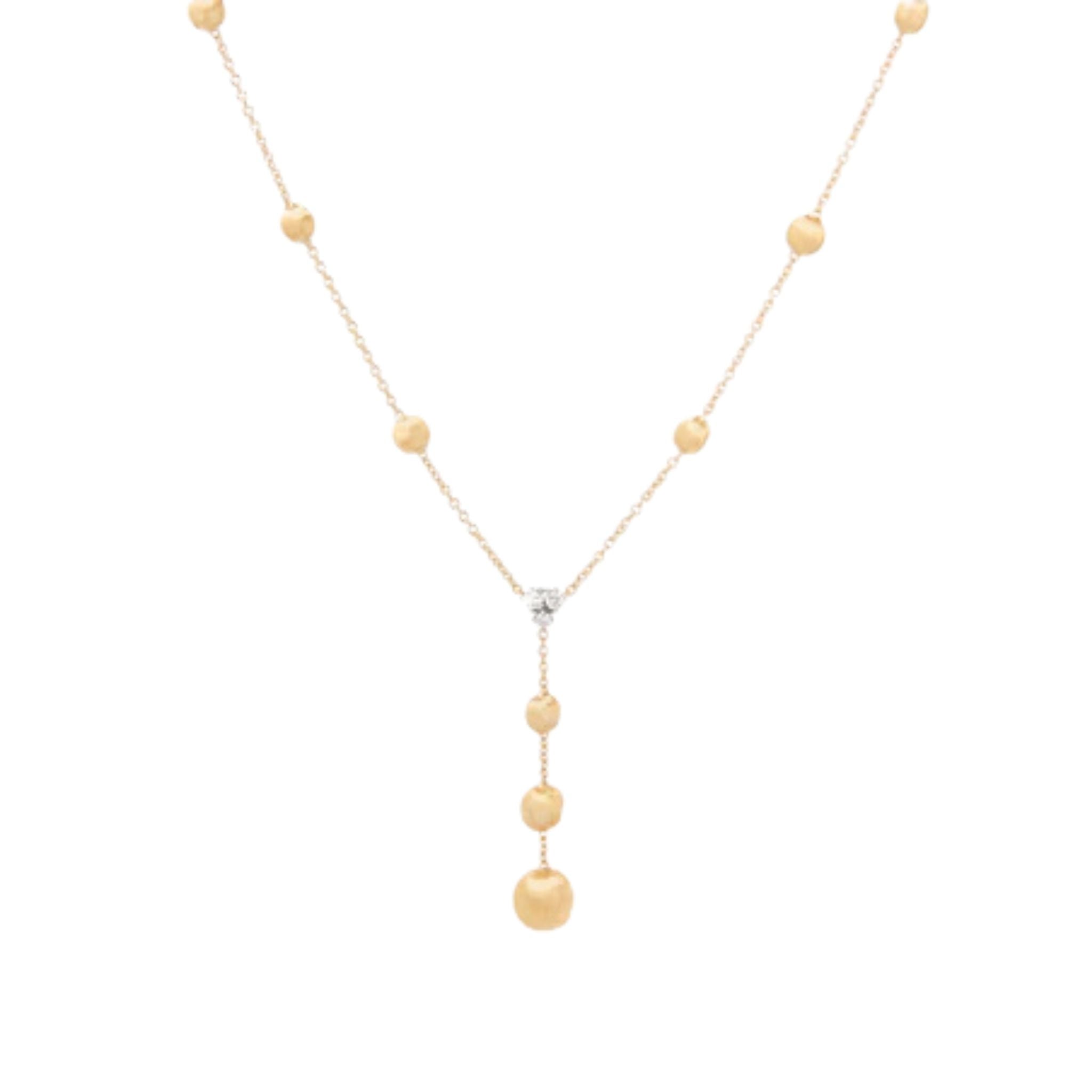 Africa Diamond Lariat Necklace in Yellow Gold