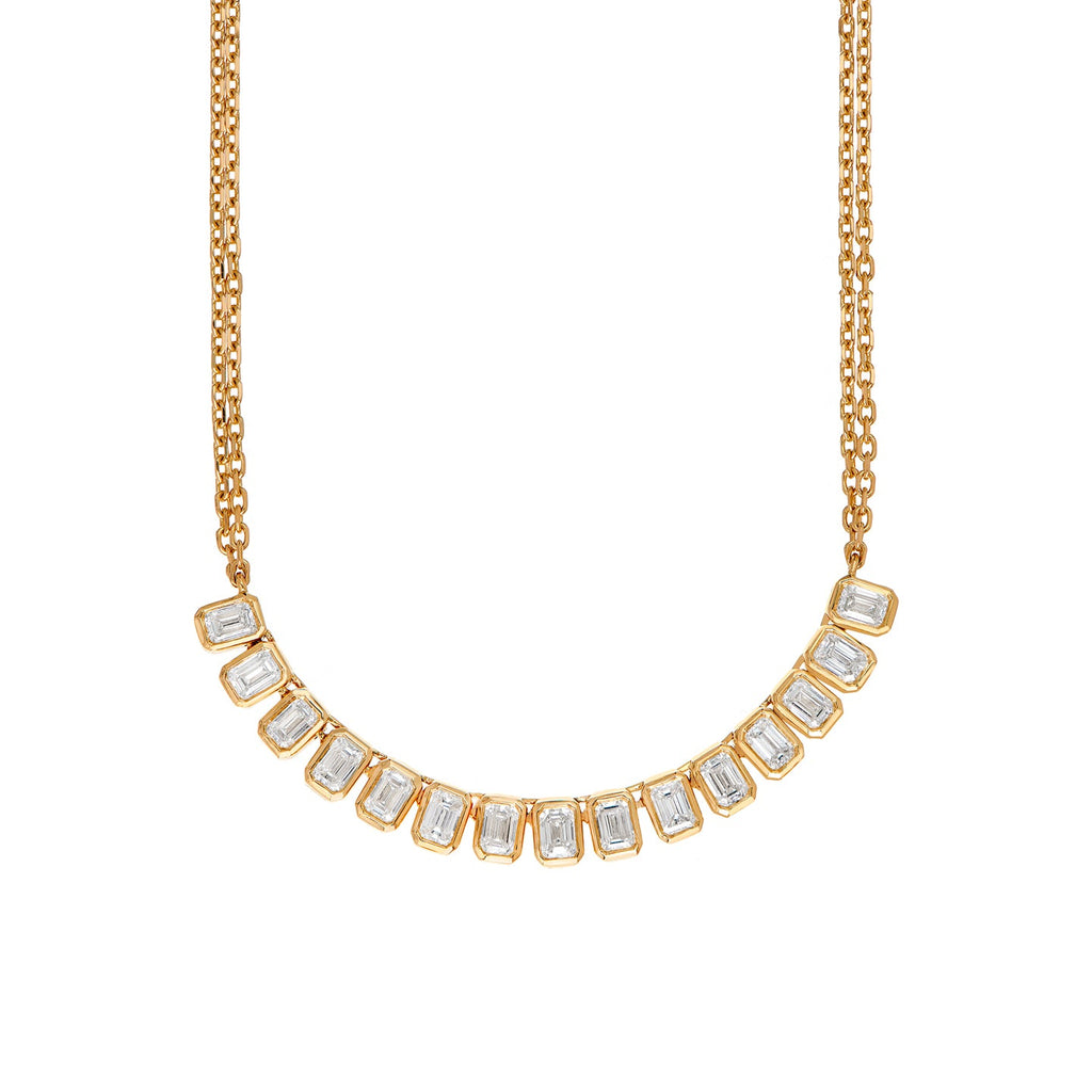 Nea White Diamond Necklace in Yellow Gold