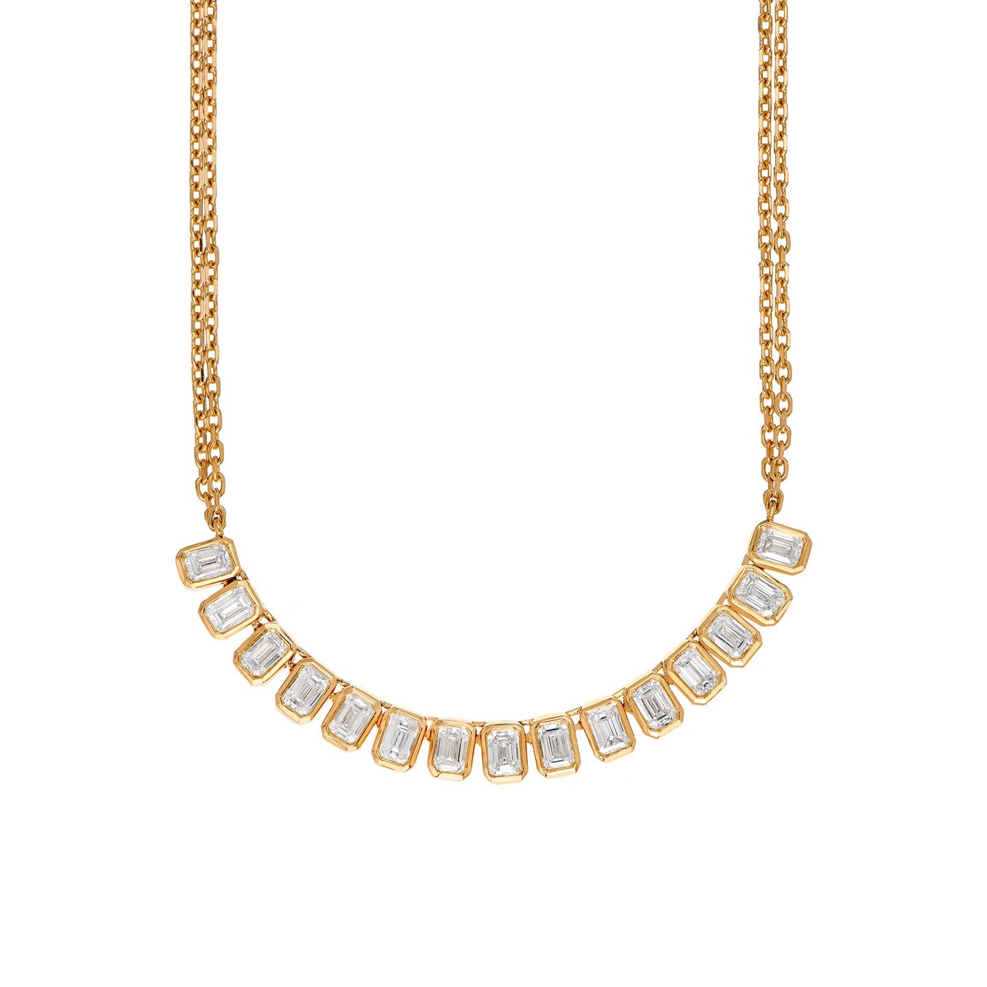 Nea White Diamond Necklace in Yellow Gold