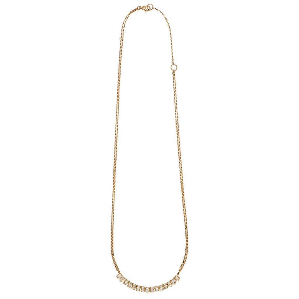 Nea White Diamond Necklace in Yellow Gold